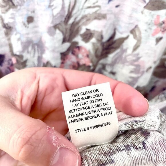 Rebecca Taylor La Vie Penelope Linen Floral Tie Dress Sky Blue Multi Size M - Picture 4 of 5